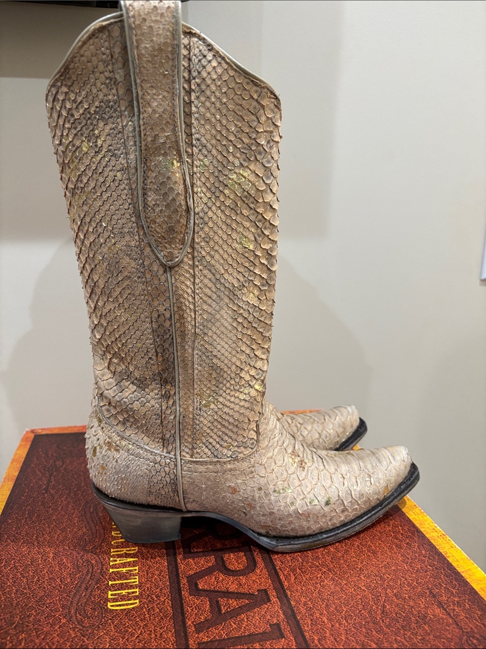 Corral Nude Full Python Boots - Picture 4 of 4